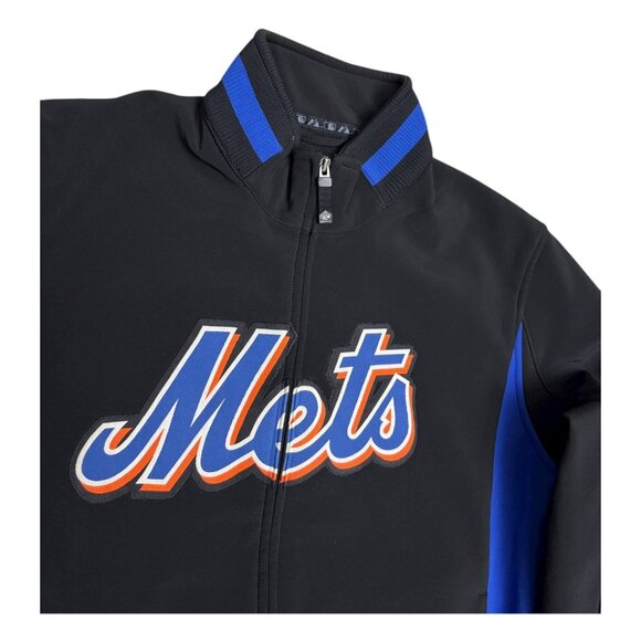 NEW YORK METS Majestic Vintage Y2K MLB Baseball Bomber Jacket Mens Medium - Picture 2 of 7